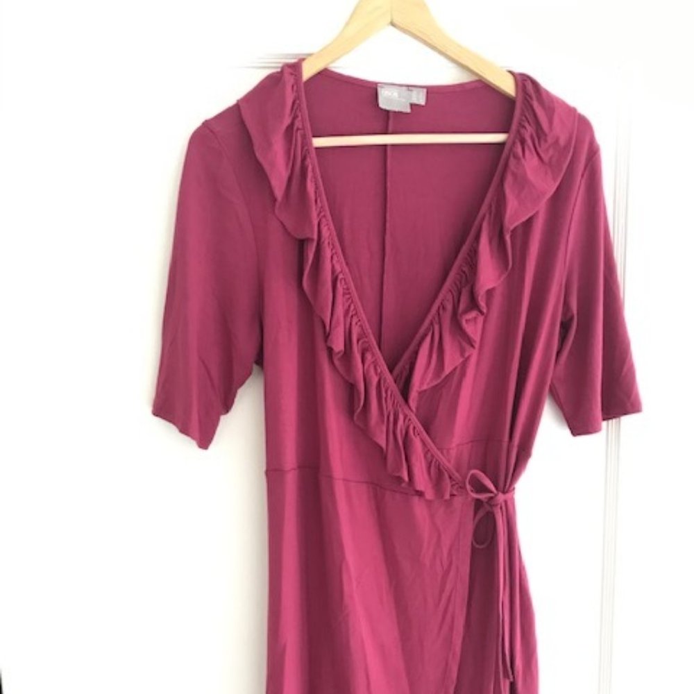 ASOS design wrap dress with frill
